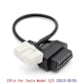 Miniatyrbillede 3 af 4: 12-polet Obd2 Adapter Han- og Hun-stikkabel til 2012-2015 Tesla Model S/X Obdii Diagnostisk Kabel Elektronisk Kabel