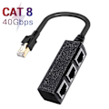 Miniatyrbilde 1 av 5: RJ45 Ethernet-kontaktdeler 1 til 3 stikkontakter Internettkabel 5 6 7 Adapter