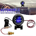 Miniatyrbild 2 av 5: 2-i-1 Bilvattentemperaturmätare HD LCD-display Voltmeter Temperaturmätare för fordon - I lager