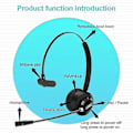 Miniatyrbilde 4 av 5: Bluetooth-hodetelefoner med mikrofon for kundesenter A8 Trådløse hodetelefoner Støydempende hodesett for PC-datamaskiner Telefoner