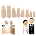 Miniatyrbild 5 av 5: Träfigurer, 50 st DIY Träfigurer Dockor, Humanoida Marionetter Barnleksaker Manliga Och Kvinnliga Dockleksaker Hantverk Konst & Hantverk, 4 Storlekar