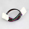 Miniatyrbillede 2 af 5: 1 stk 10mm 4-polet dobbelt stik med kabel til SMD LED 5050 RGB stribe lys