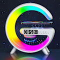 Miniatyrbilde 2 av 5: Multifunksjonell Trådløs Lader Stativ Høytaler TF RGB Nattelys 15W Rask Ladestajon for De Fleste Smarttelefoner - Svart Black