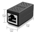 Miniatyrbillede 2 af 5: 6 stk. Rj45 Kobling, netværkskobling, ethernet-stik, cat7/cat6/cat5e/cat5 Ethernet Kabel Forlænger Stik Skærmet In-line Kobling - Hun Til