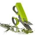 Miniatyrbillede 2 af 5: Rustfrit Stål Urtesaks - 5 Blade Multi-Saks med Rengøringskam
