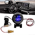Miniatyrbild 3 av 5: 2-i-1 Bilvattentemperaturmätare HD LCD-display Voltmeter Temperaturmätare för fordon - I lager