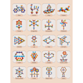 Miniatyrbilde 9 av 10: 220 stk. Plommeblomst byggeklosser er egnet for 3-6 år gamle puslespill tidlig utdanning byggekloss leker 220PCS