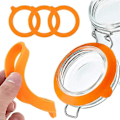 Miniatyrbilde 2 av 5: Erstatningspakninger i gummi for glasskrukker, lufttette tetningsringer for oppbevaringskrukker, gjenbrukbar silikon, lekkasjesikker