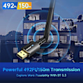 Miniatyrbilde 4 av 5: USB Bluetooth 5.3 Adapter for PC, Driver Free, Lang Rekkevidde 492ft / 150m Bluetooth Stick Mottaker & Sender Kompatibel med Windows 11/10/8.1, (trenger