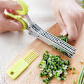 Miniatyrbillede 4 af 4: 2 pakker rustfri stål urte saks, multifunktionel køkkensaks med 5 blade og rengøringsbørste, Ergo