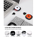 Miniatyrbilde 3 av 5: Hette med LED-lys foran og bak, USB-oppladbar hodelykt med 3 lysstyrker, strikket lue med lys for jogging, camping, sykling