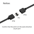 Miniatyrbilde 4 av 5: 4 stk. RGB Forlengelseskabel 5V 3-Pin til SM 3Pin Hunn ARGB Kobling Adresserbar Adapterkabel for RGB Vifte, PC LED Stripe