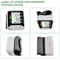 Miniatyrbild 5 av 5: Blodtrycksmätare handled, Automatisk handledsblodmätare sphygmomanometer med justerbar manschett & LCD-display för hem & kliniskt bruk, 2x99 avläsningar