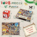 Miniatyrbild 5 av 5: Adventskalender Pussel 2023, Julpussel, 1008 Bitars Pussel Julgåva för Vuxna Barn