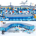 Miniatyrbillede 1 af 5: 200 stk. Lufthavns Sandbord Model Legetøjs Sæt Til Børns Leg Og Hjerneudvikling