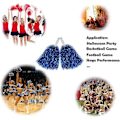 Miniatyrbilde 4 av 4: 12 Pakk Pom Poms Cheerleading Metallisk Folie Cheer Pom Poms med Plast Håndtak for Heie Squad Team Spirit Sport