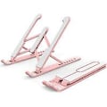 Miniatyrbillede 2 af 5: Justerbar Laptop Stativ Ventileret Laptop Højder Justerbar Plastik Aluminium Beslag Kompatibel med 10\"-15.6\" Notebook Computere (Pink) 1 stk