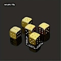 Miniatyrbilde 5 av 5: 5 stk Terninger Metall Gullfarge Dress Party Hjem Brettspill Terninger Leke Sett