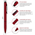 Miniatyrbillede 2 af 4: Soft Touch Click Stylus, 2-i-1 Tilbagekørbar Metal Stylus, Sort Blæk, 4 (