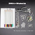 Miniatyrbillede 2 af 4: 198 stk. Shrinky Art Paper Varme Krympe Ark Plast Kit Hulmaskine Nøgleringe Blyanter Diy Tegning Ar