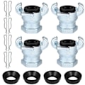 Miniatyrbillede 1 af 5: 4 Sæt NPT Jern Luft Slange Fitting 2 Lug Universal Kobling Chicago Fitting til Hun og Han Ende (
