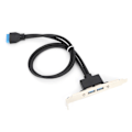 Miniatyrbild 2 av 5: Dubbel USB-avskärmningskabel Moderkort 19-stifts till Dubbel Port A Honkontakt Förlängning Bakpanel Konsol Svart