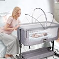 Miniatyrbilde 2 av 5: Myggnettdeksel for babyvugge, beskytter mot katter, myggnett for vugge/sengside-sover/reise-senger (hvit)