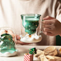 Miniatyrbillede 2 af 5: Juletræsmug, 10 oz Dobbelt Vægs Glasmug med Håndtag, Julekaffemug Gave with lid