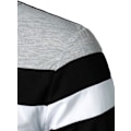 Miniatyrbild 4 av 5: Herrar Casual Långärmad Poloshirt Kontrast Patchwork Bomulls T-shirt