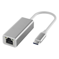 Pikkukuva 1 / 5: Type-C - Ethernet -sovitin Type-C - RJ45 -liitäntämuunnin kaikenlaisille kannettaville tietokoneille, hopea