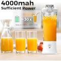 Miniatyrbillede 3 af 5: Mini Bærbar Blender, 150W Kraftfuld Blender til Shakes og Smoothies, Personlig Blender med 6 Blade, 20 Oz Mini Blenderkop med Rejselok og USB