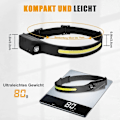 Pikkukuva 2 / 5: Latautuva LED-otsalamppu 2-pakkauksessa, Gobeam 230 USB COB-otsalamppu 350 lumenin superkirkas juoksuotsalamppu sensorilla, kevyt vedenkestävä otsalamppu