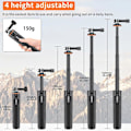 Pikkukuva 3 / 5: VRIG TP-08 20.1\" Mini Jatkettava GoPro Jalusta Kannettava Selfie-keppi Jalusta Kamera Jalusta GoPro Max Hero 11 10 9 8 7 6 5 4 3 3+ 2 1 Sessionille