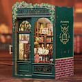 Miniatyrbillede 2 af 5: DIY Bogreol Ugle Bogbutik Kit, 3D Træpuslespil Bogstøtte til Bogreol Dekoration, med Lysmodel Kits til Voksne