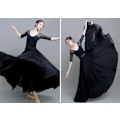 Miniatyrbillede 2 af 2: 720 Silkeagtig Tynd Chiffon Elastisk Talje Lang Mavedans Nederdel Black 85CM