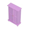 Miniatyrbillede 3 af 5: Miniatyr Træ Dukkehusskabe 1/12 Skala Lilla Legetøjsmodel