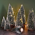 Miniatyrbilde 5 av 5: 8 stk Mini Kunstig Juletre 3 Størrelser Miniatyr Juletre Grønn Mini Juletre Små Juledekorasjoner Figurer 10/15/20 cm