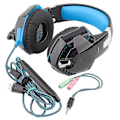 Miniatyrbillede 1 af 4: Headset med lys til computergaming, ledningsforbundet, til PS4, sort blå