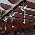 Miniatyrbilde 2 av 5: 2 stk. Krystall Solfanger Kolibri Ornament, Farget Glass Vindusoppheng Regnbue Maker Prisme Anheng for Innendørs Utendørs Hjem Hage Kontor Dekor