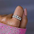Miniatyrbild 3 av 4: Nhxp Till Min Dotter - Fidget Ring, Ångest Ring För Kvinnor, Ångest Ring Med Pärlor Spinner För Kvinnor Flickor (silver)