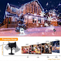 Miniatyrbilde 3 av 4: Utendørs jule-LED-flomlys, jule-snøfall-LED-flomlys, snøfall-landskapslys, IP65 vanntett roterbar forbedret festlig flomlys