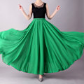 Miniatyrbillede 1 af 3: 720 Silkeagtig Tynd Chiffon Elastisk Talje Lang Mavedans Nederdel Green 85CM