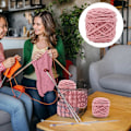 Miniatyrbillede 5 af 5: Strikkegarn 4 x 100g Multifarvet Strikkegarn til Hækling, Blødt Chunky Garn, Kødfarvet