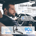 Pikkukuva 2 / 5: Bluetooth-kuulokemikrofoni, Bluetooth V5.3 -kuulokemikrofoni melua vaimentavalla mikrofonilla, 100 tunnin toistoaika Bluetooth-kuulokemikrofoni, latauskotelo LED-näytöllä
