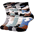 Miniatyrbild 1 av 5: Mäns Fluffiga Sockar Tofflor Med Grepp Varma Fleecefodrade Halksäkra Sulor Tjocka Mysiga Fuzzy Jul Vintersockar