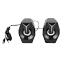 Miniatyrbilde 1 av 5: USB-drevet høyttaler med RGB-lys, volumkontroll, bærbar kablet subwoofer-høyttaler for bærbare datamaskiner, stasjonære datamaskiner, skrivebord, svart