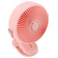 Miniatyrbillede 3 af 5: Pink Kompakt Clip-On Bordventilator med 3 Vindhastigheder - Sikkert Design til Hjemmet, Kollegiet og Barnevognen
