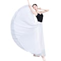 Miniatyrbillede 1 af 4: 720 Silkeagtig Tynd Chiffon Elastisk Talje Lang Mavedans Nederdel White 85CM