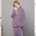 Miniatyrbillede 5 af 5: Dames Teddy Fluffy Super Blød Sherpa Twosie Pyjamasæt - Vinter Loungewear til Kvinder