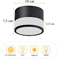 Miniatyrbillede 4 af 5: 100*73mm varm sort lys LED rund loftslampe